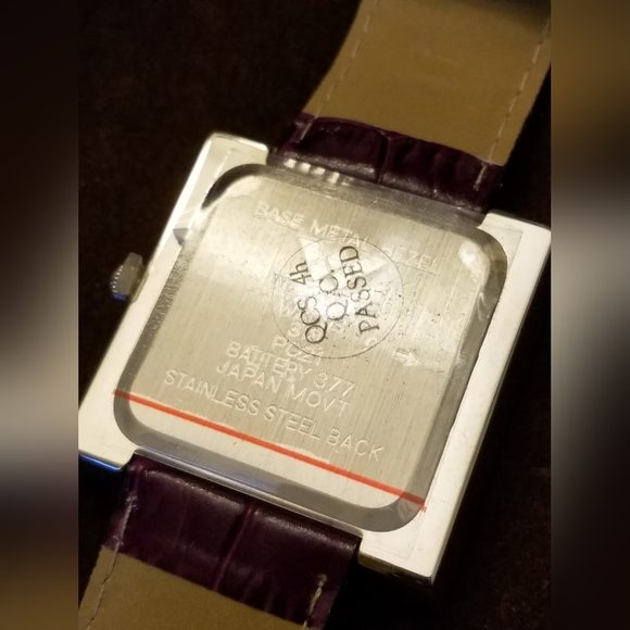 NIB Red by Waltham Wrist Watch Purple Faux Stones Alligator Band - Picture 14 of 16